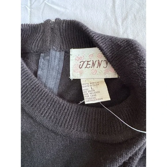 New Jenni Kayne Women's Size Large Fisherman Sweater Black Soft Casual Crewneck - Picture 6 of 8